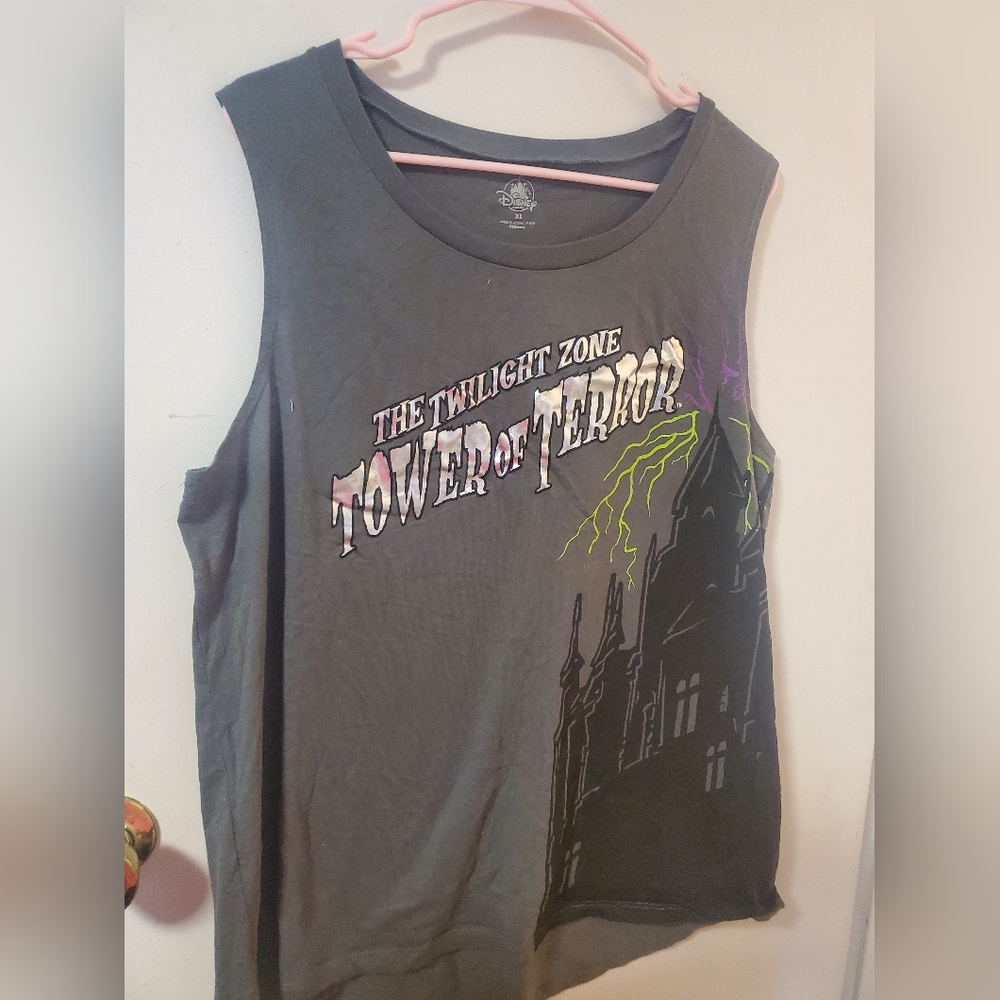 Plus size shiny tower of terror tank top